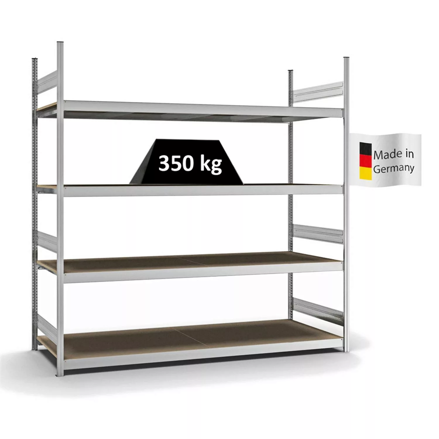 PROREGAL Weitspannregal Stecksystem T-Profil Grundregal HxBxT 250x250x80 cm günstig online kaufen