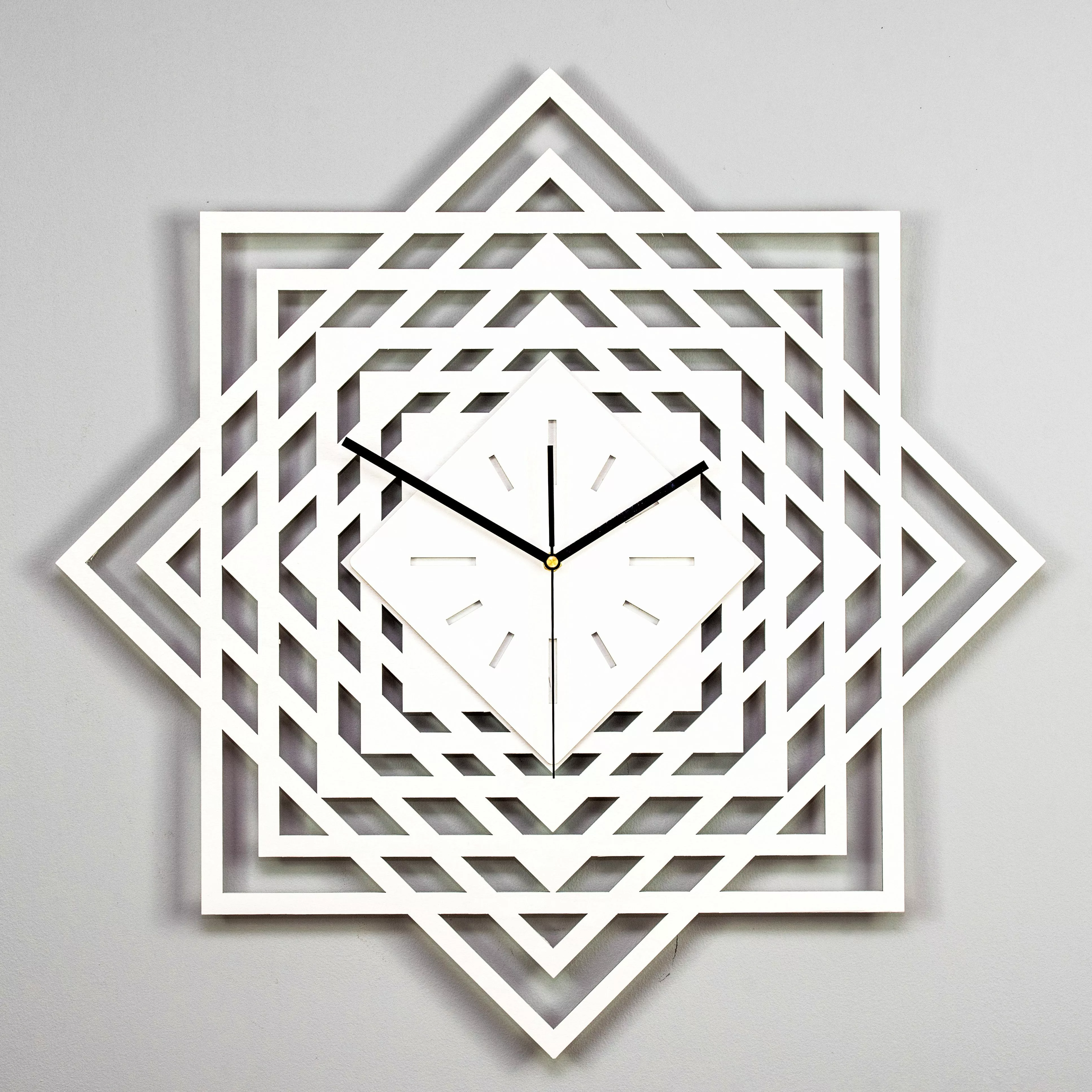 ORNAMENTI Wanduhr Grosse, moderne, geometrisch, holz, günstig online kaufen