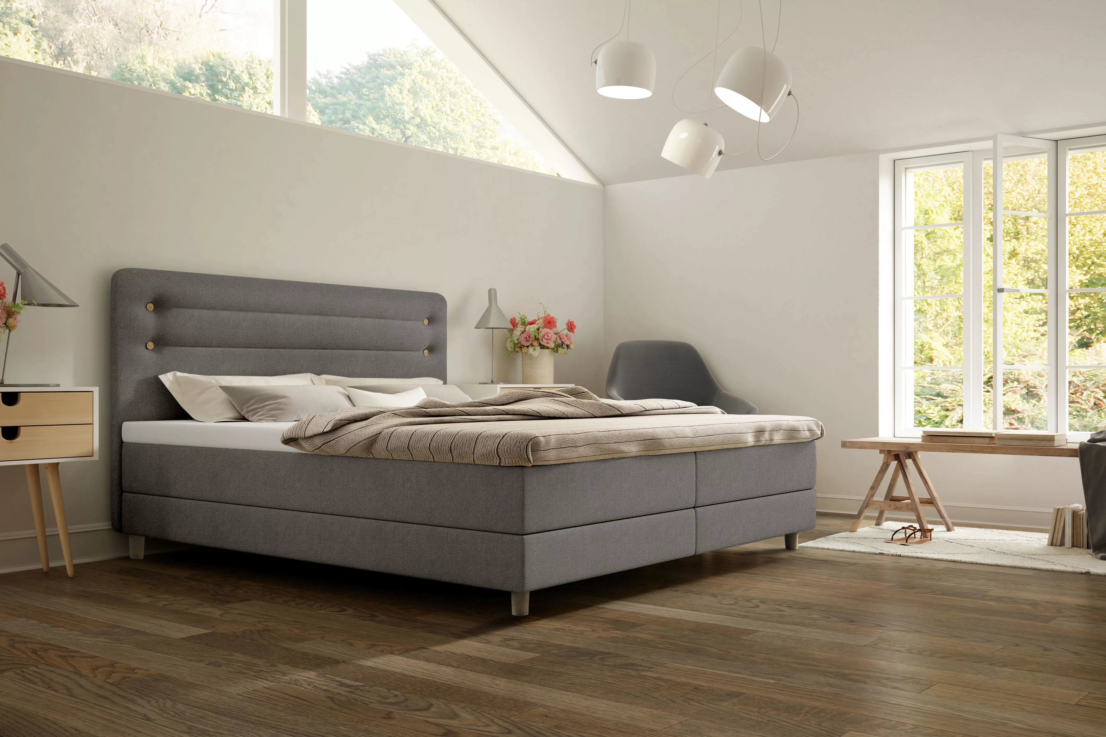 Schlaraffia Boxspringbett Fidelio, inkl. BULTEX® Topper, Holzfuß in Eiche günstig online kaufen