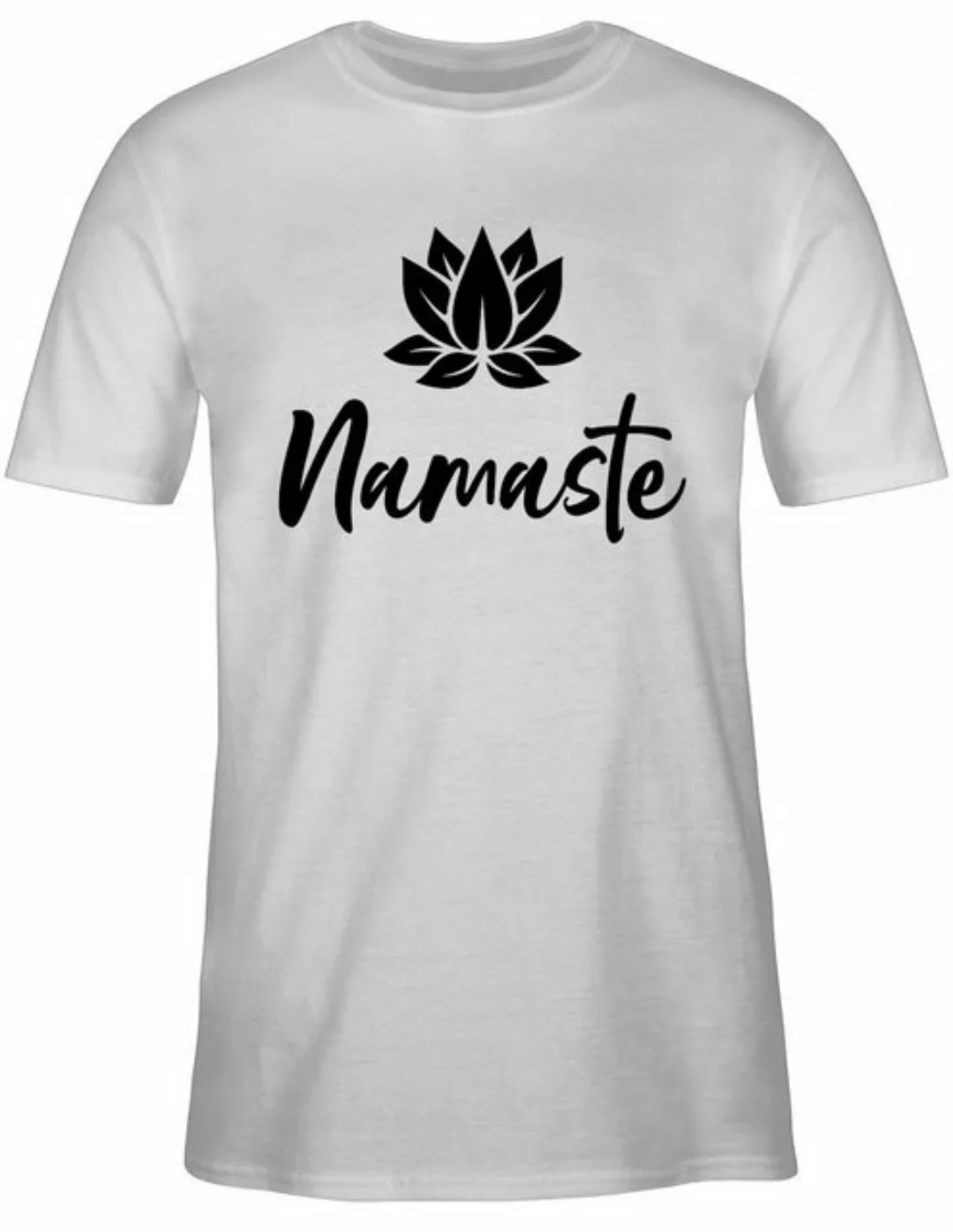 Shirtracer T-Shirt Namaste mit Lotusblüte schwarz Yoga und Wellness Geschen günstig online kaufen