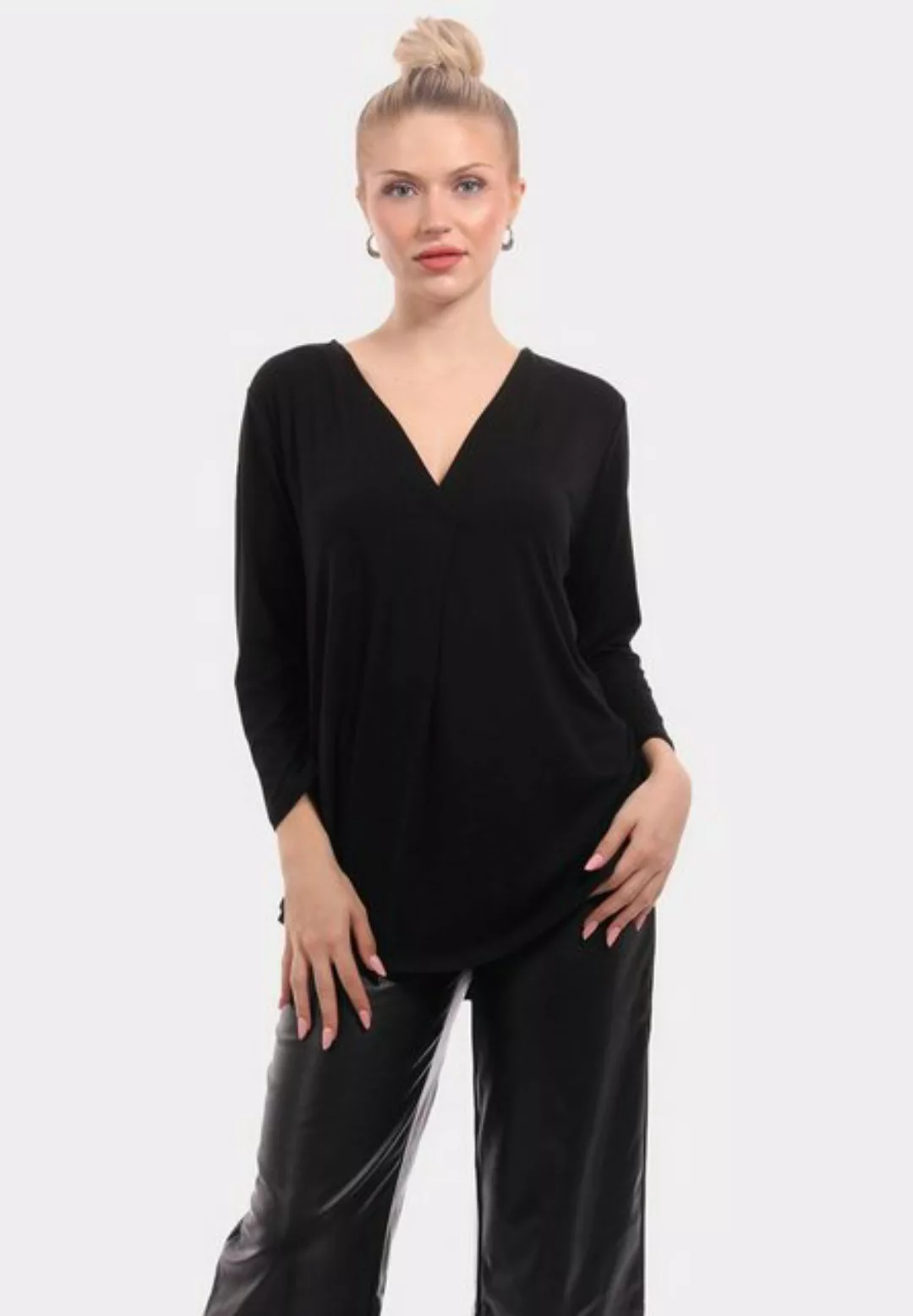 YC Fashion & Style Blusenshirt Blusenshirt mit V-Ausschnitt (1-tlg) in Unif günstig online kaufen