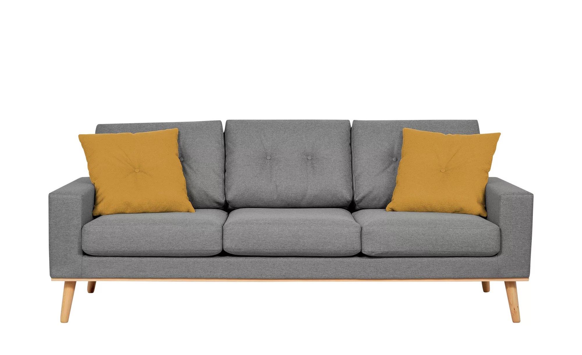 Sofa, 3-sitzig - grau - 211 cm - 88 cm - 86 cm - Polstermöbel > Sofas > 3-S günstig online kaufen