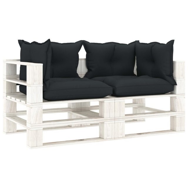 Garten-palettensofa 2-sitzer Mit Anthrazit-kissen Holz günstig online kaufen