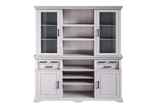 Home affaire Buffet "Anabel, mit Glastüren und schwarzen Metallgriffen", ze günstig online kaufen