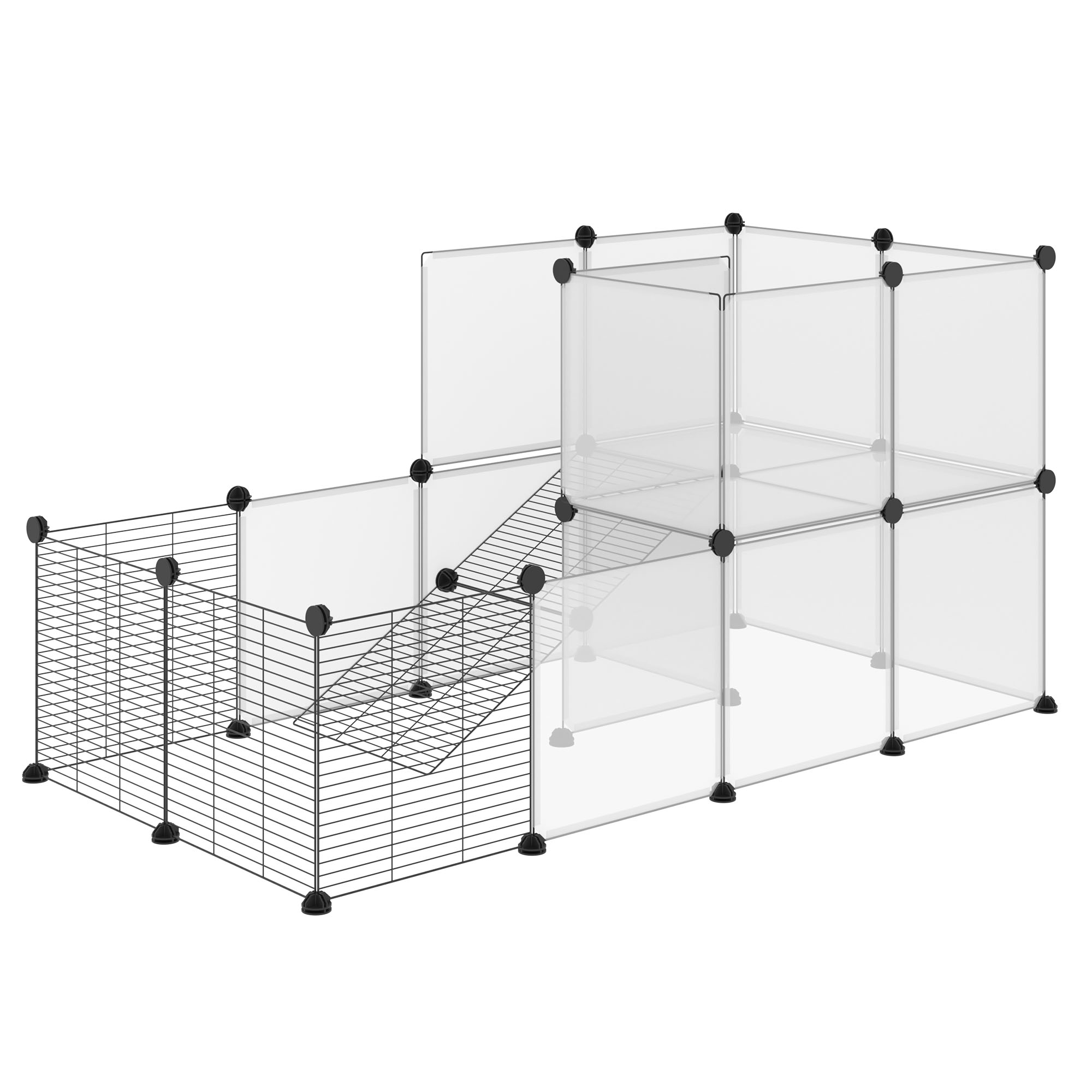 PawHut Kleintiergehege DIY Design modularer Käfig für Meerschweinchen Kanin günstig online kaufen