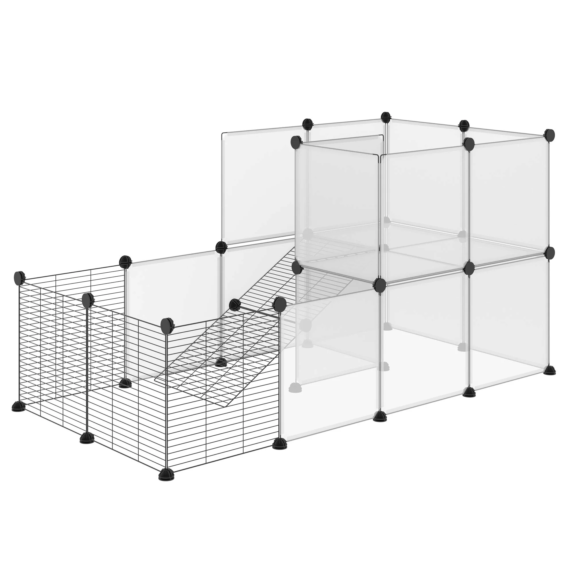 PawHut Kleintiergehege DIY Design modularer Käfig für Meerschweinchen Kanin günstig online kaufen
