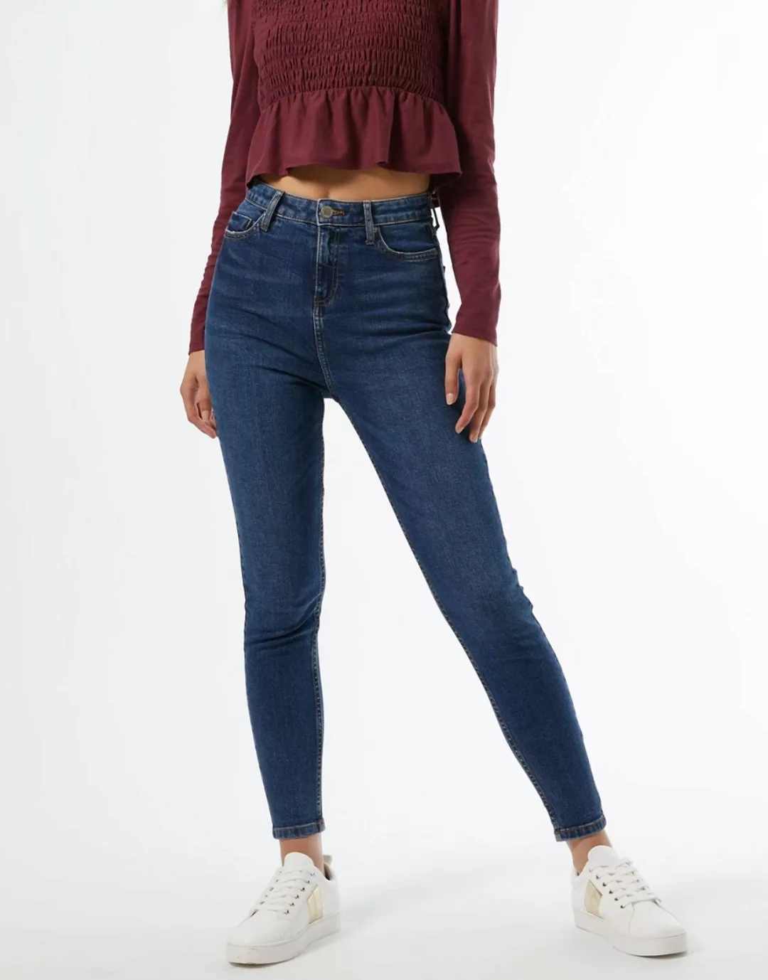 Miss Selfridge – Emily – Eng geschnittene Jeans in dunkelblauer Waschung mi günstig online kaufen