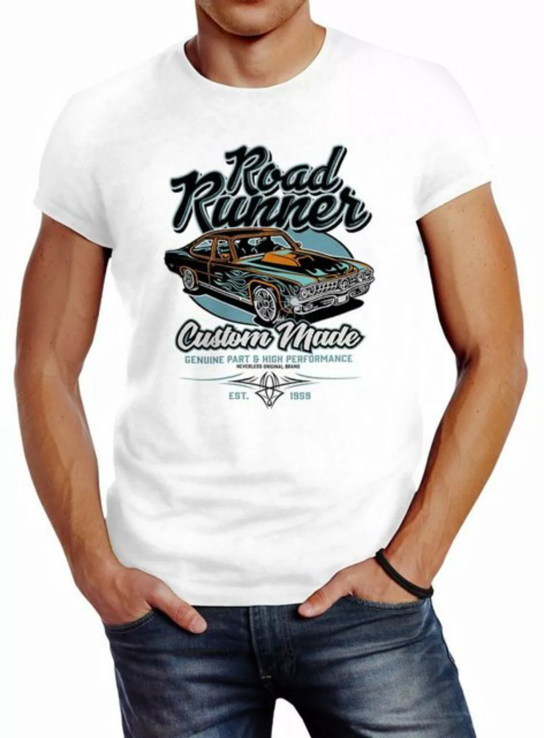 Neverless Print-Shirt Herren T-Shirt Roadrunner American Muscle Car Tuning günstig online kaufen