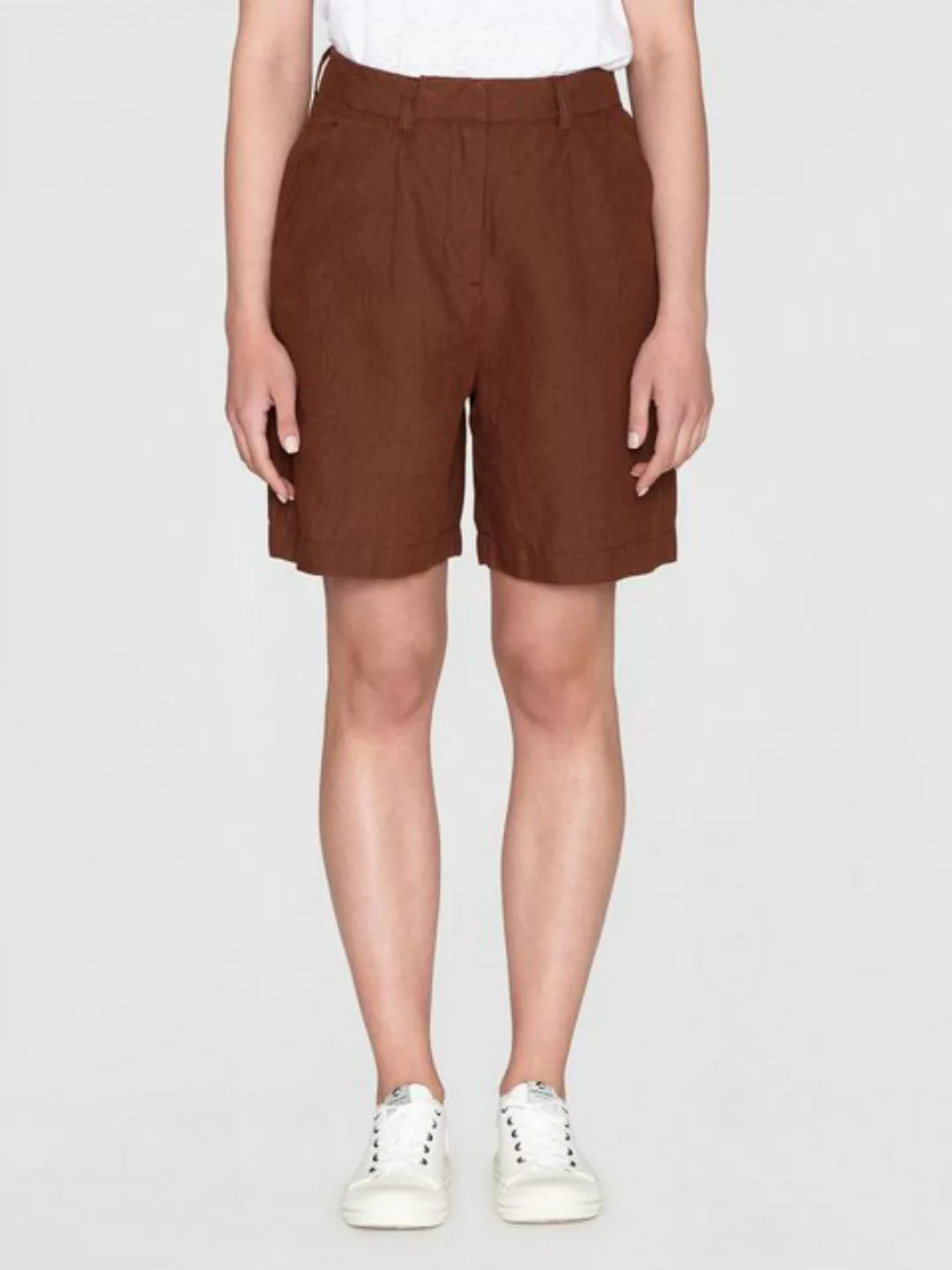 KnowledgeCotton Apparel Shorts POSEY Wide High-Rise Linen Shorts günstig online kaufen