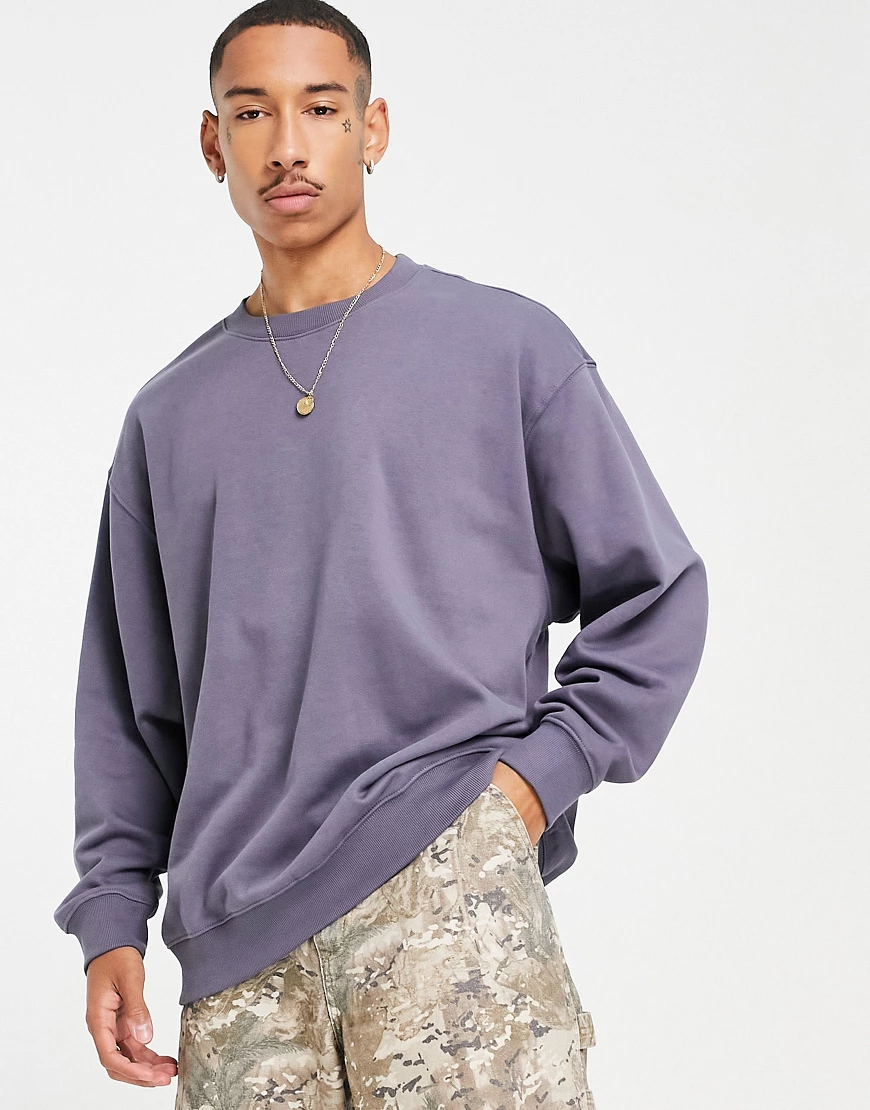 Weekday – Oversize-Sweatshirt in Blau günstig online kaufen