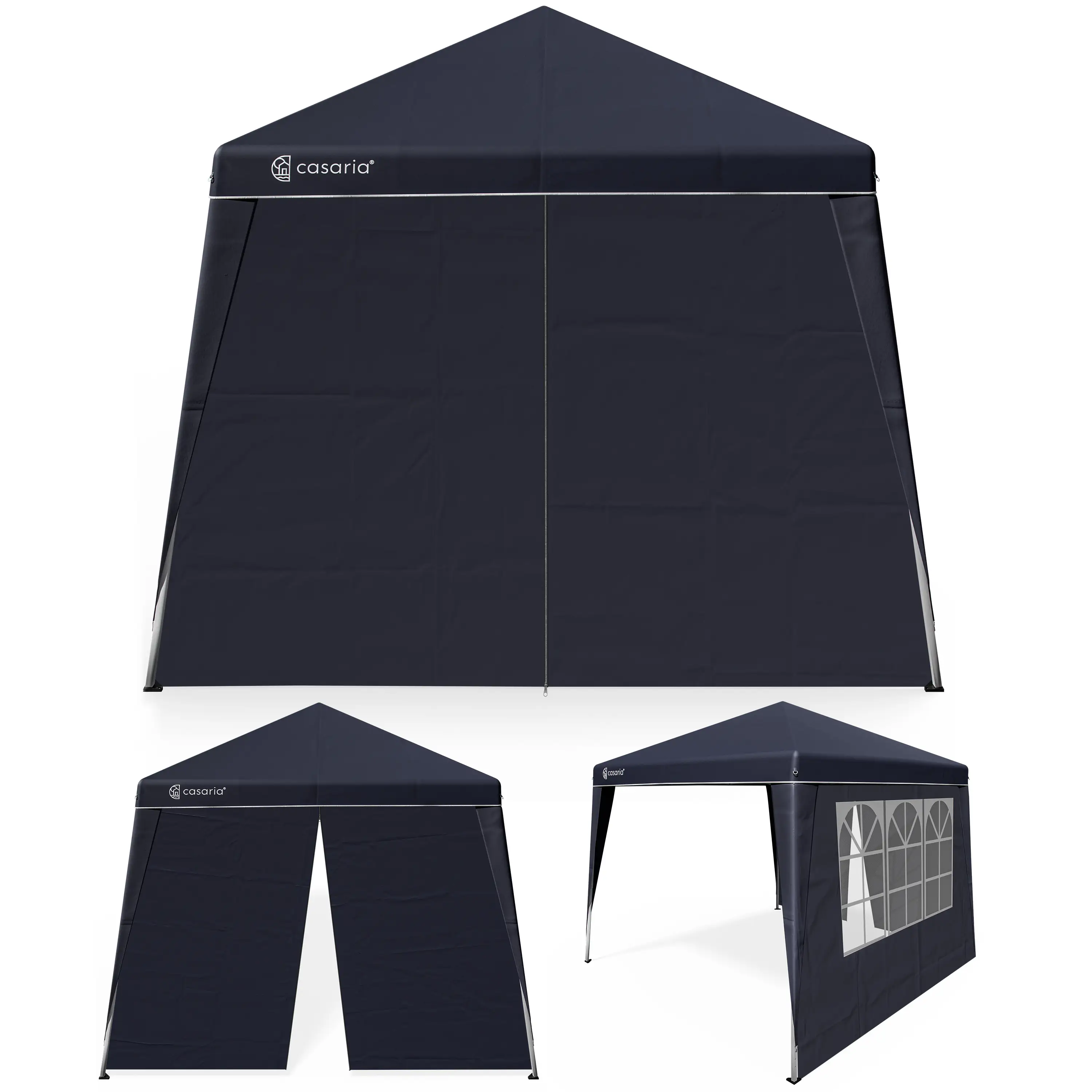 Faltpavillon Capri Anthrazit 3x3m inkl. 2 Seitenwänden günstig online kaufen