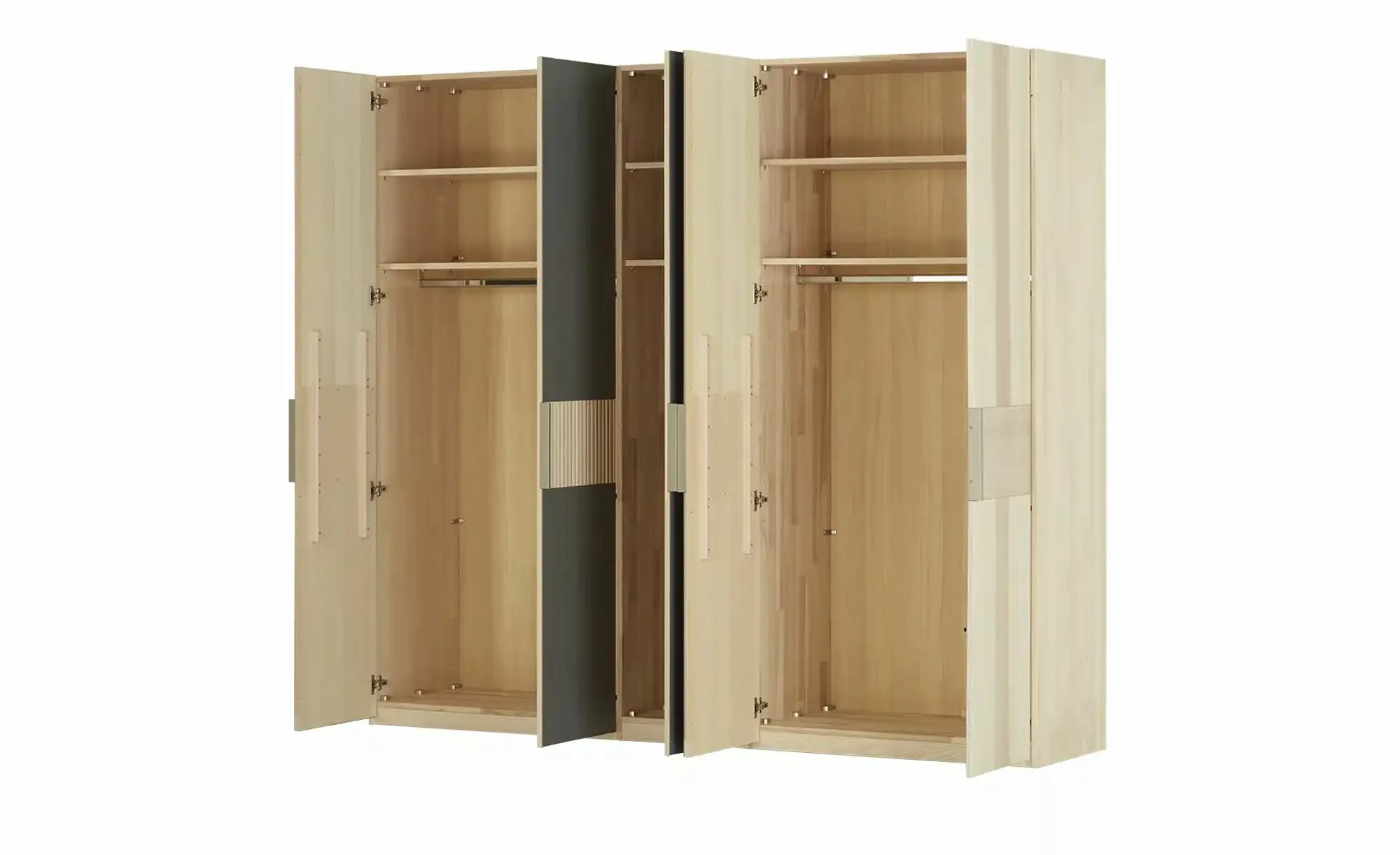 Drehtürenschrank  Kiruna ¦ braun ¦ Maße (cm): B: 249,6 H: 224,8 T: 57 Schrä günstig online kaufen