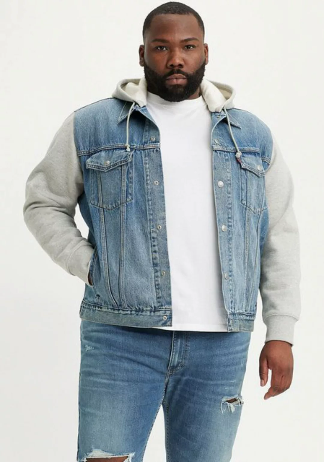 Levi's® Plus Hybridjacke mit Sweat Kapuze und Ärmeln günstig online kaufen