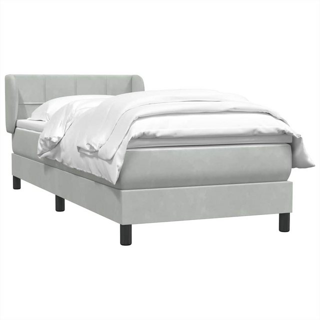 vidaXL Bett Boxspringbett mit Matratze Hellgrau 100x220 cm Samt günstig online kaufen