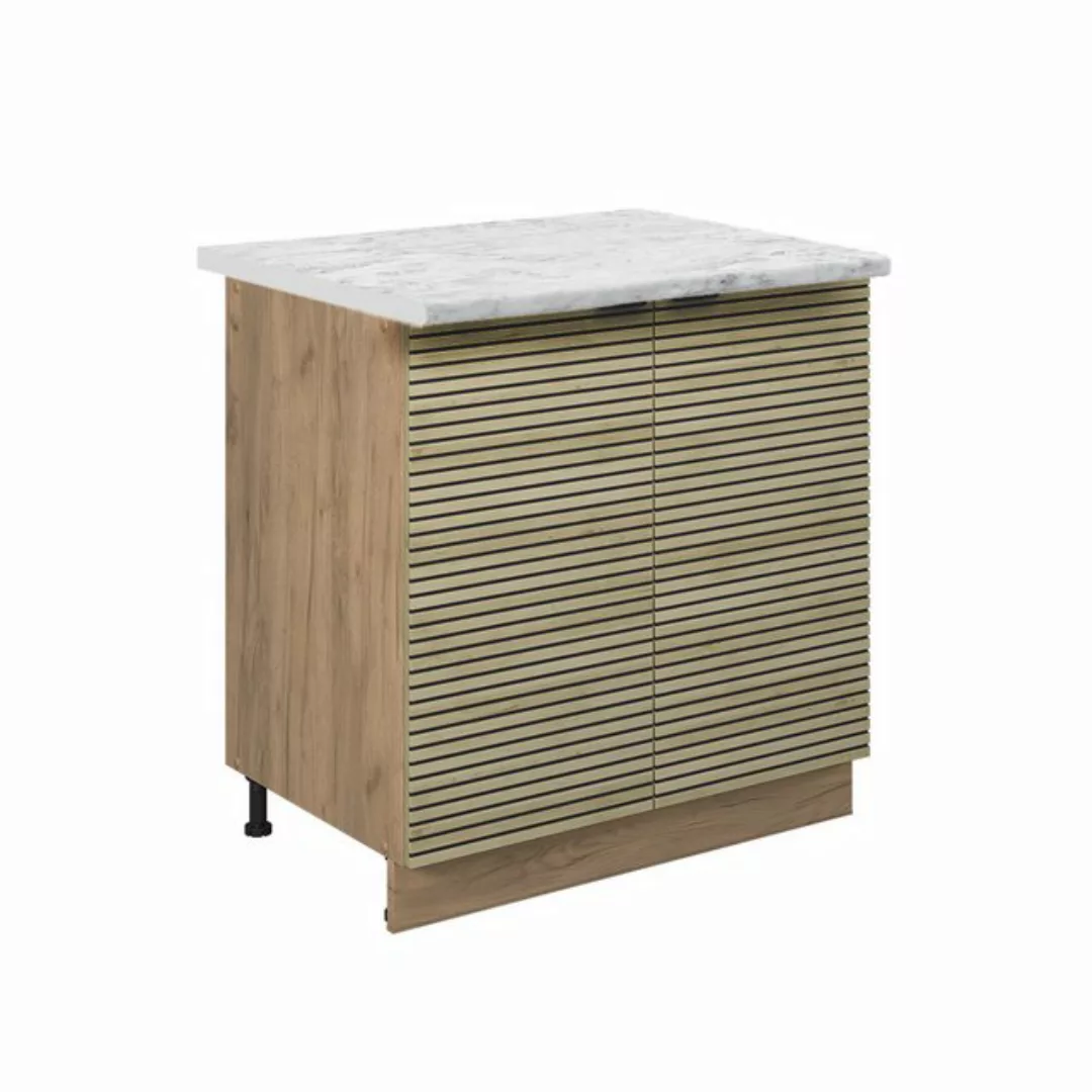 Vicco Spülenunterschrank Fame-Line, Eiche Paneel/Goldkraft Eiche, 80 cm mit günstig online kaufen