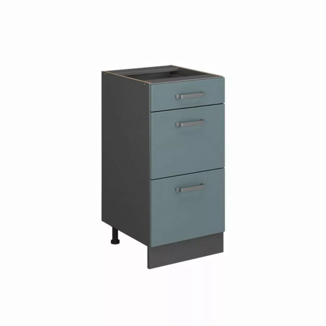 Vicco Unterschrank R-Line, Blau-Grau/Anthrazit, 40 cm mit Schubladen, AP Ei günstig online kaufen