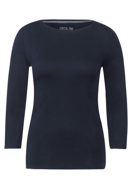 Cecil 3/4-Arm-Shirt Basic Boatneck mit U-Boot-Ausschnitt günstig online kaufen