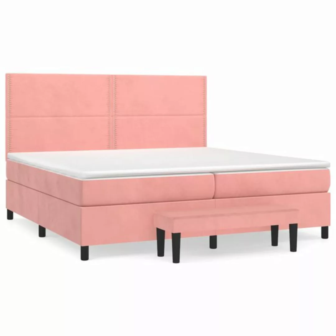 vidaXL Boxspringbett Boxspringbett mit Matratze und Fusshocker Samt (200 x günstig online kaufen