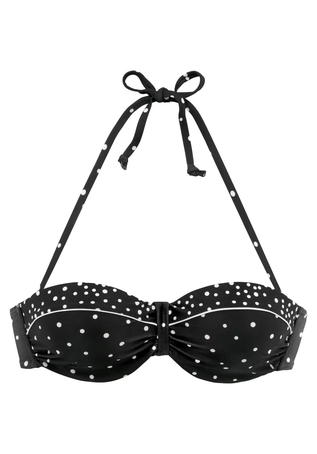 LASCANA Bügel-Bandeau-Bikini-Top "Leona", mit Pünktchenprint günstig online kaufen