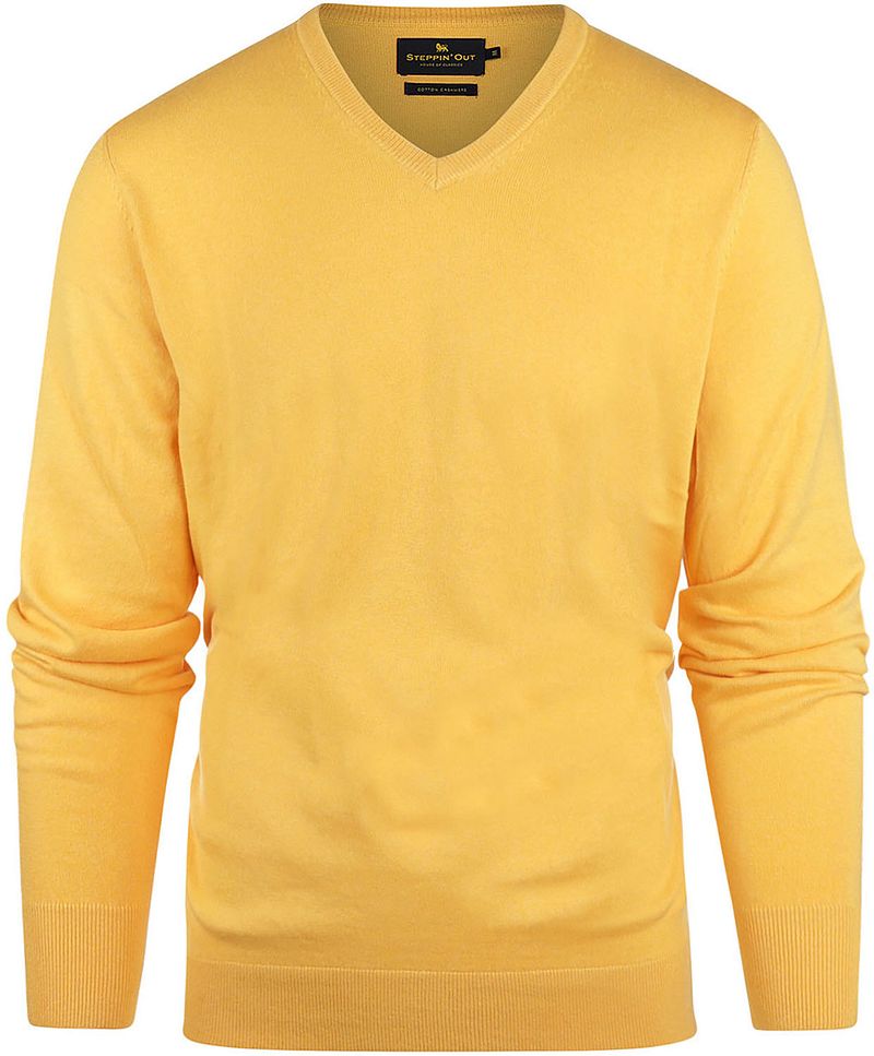 Steppin' Out Pullover Cashmere V-Ausschnitt Gelb - Größe XXL günstig online kaufen