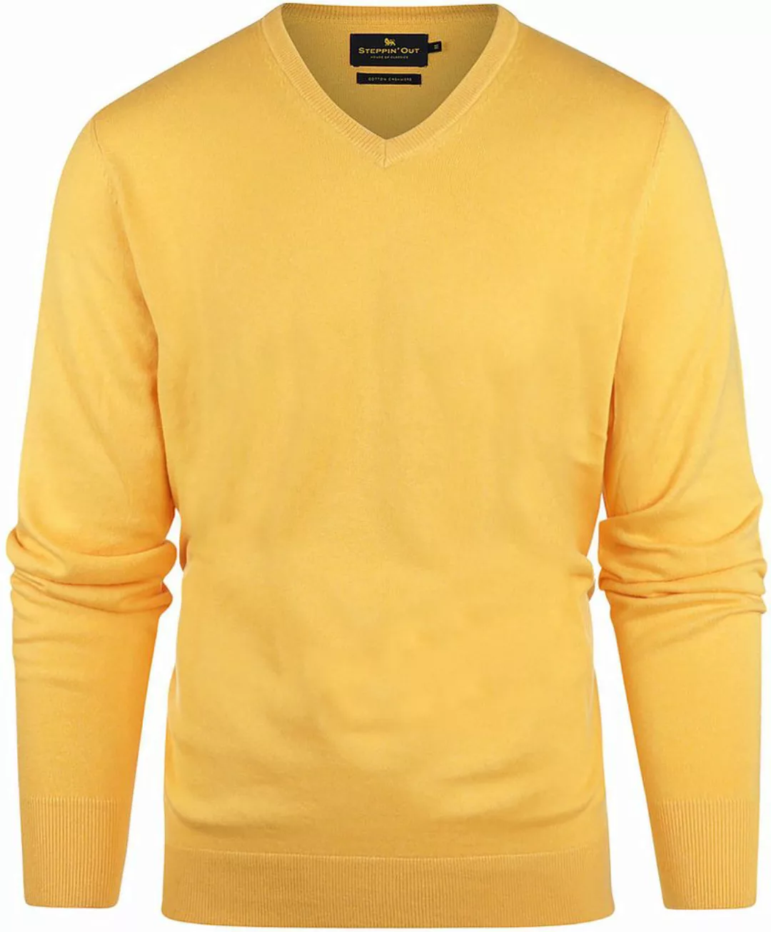 Steppin' Out Pullover Cashmere V-Ausschnitt Gelb - Größe 3XL günstig online kaufen