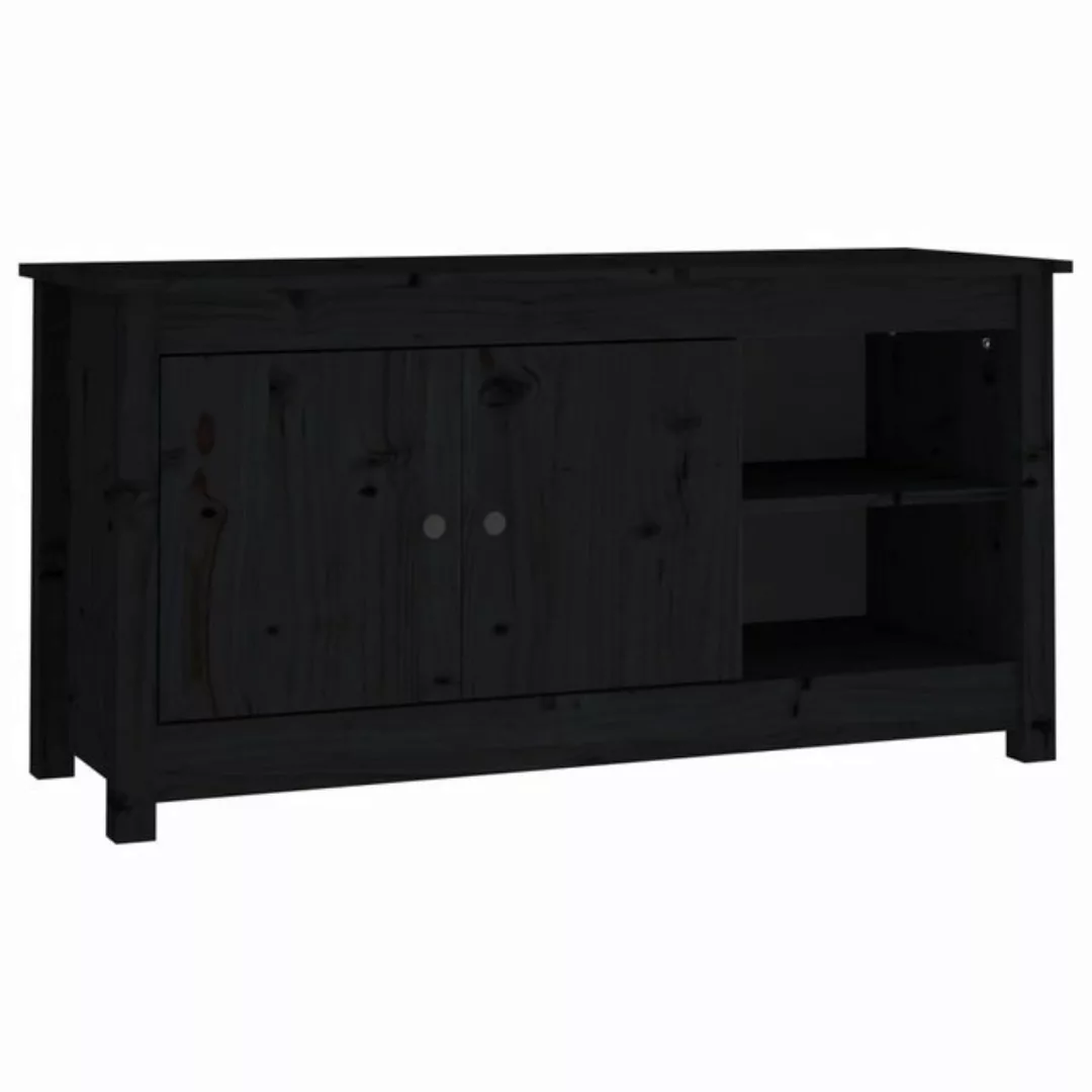 furnicato TV-Schrank Schwarz 103x36,5x52 cm Massivholz Kiefer günstig online kaufen