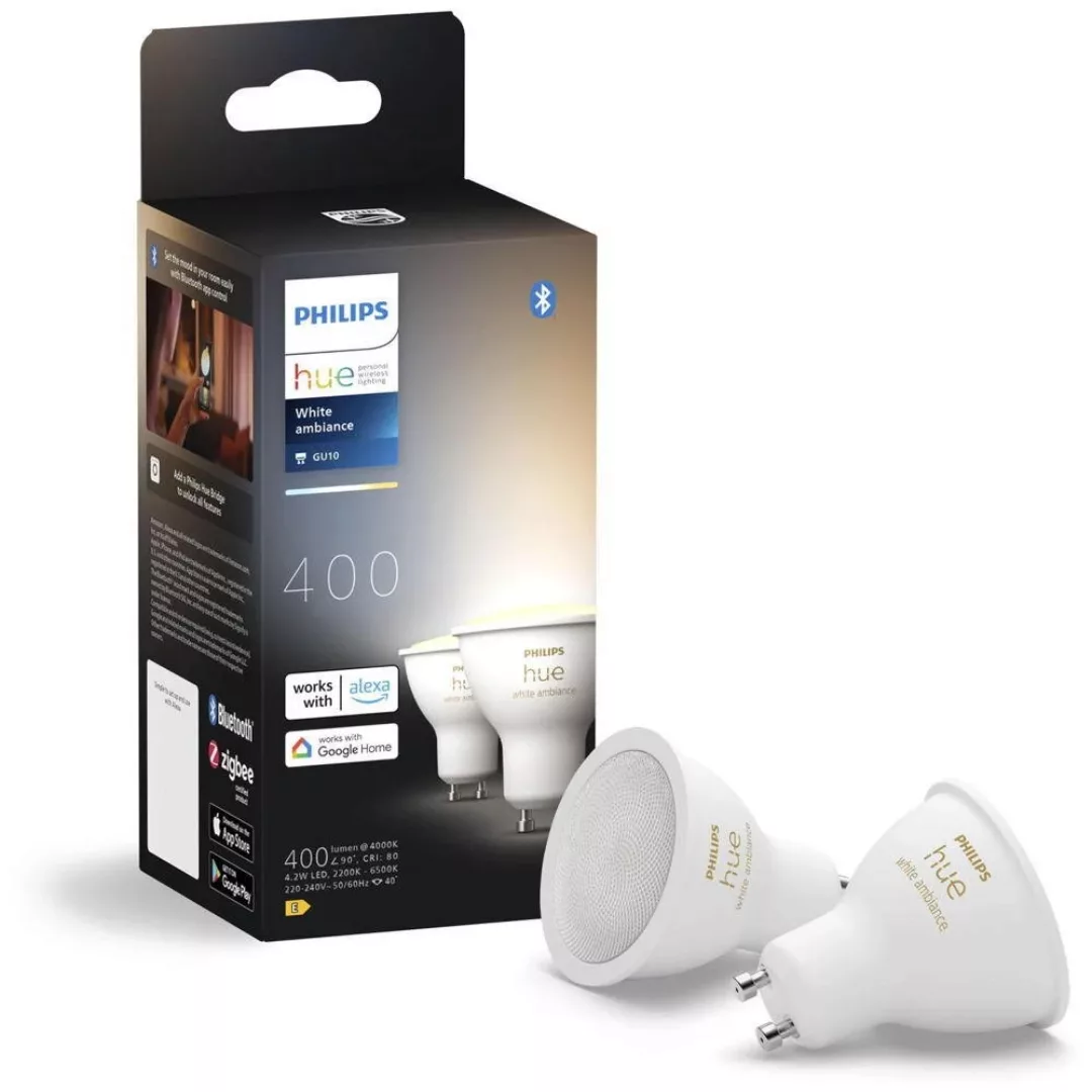 Philips Hue White Ambiance LED-Reflektor GU10 4,2 W, 2er-Set günstig online kaufen