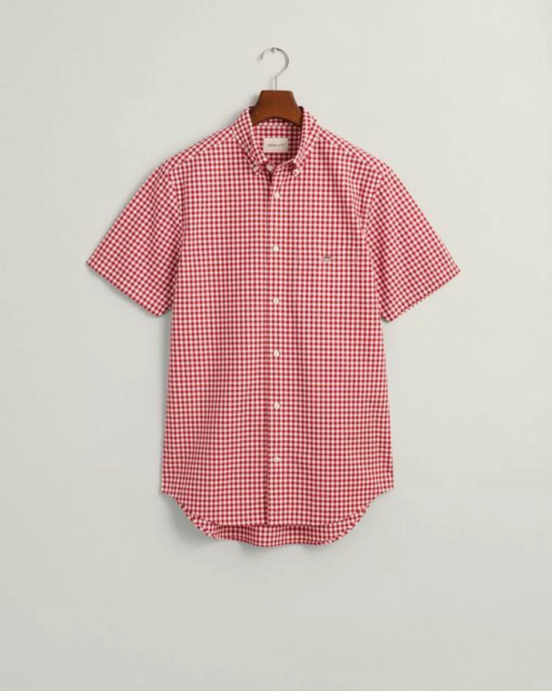 Gant Kurzarmhemd "Regular Fit Gingham Popeline Hemd strapazierfähig pflegel günstig online kaufen