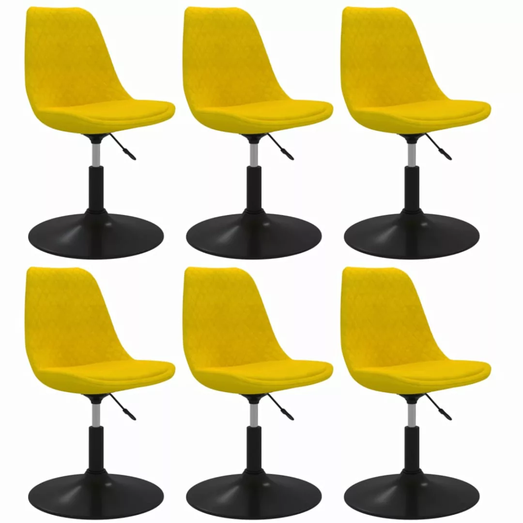 Vidaxl Esszimmerstühle 6 Stk. Drehbar Gelb Samt günstig online kaufen