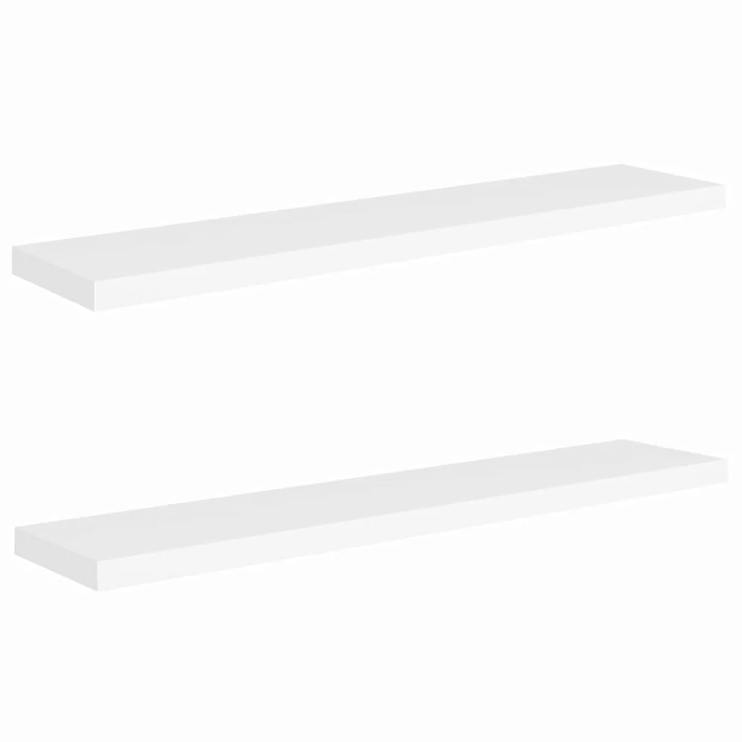 Schwebende Wandregale 2 Stk. Weiß 120x23,5x3,8 Cm Mdf günstig online kaufen