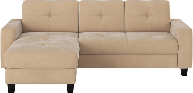 Places of Style Ecksofa "Varese L-Form", Kreuznaht in beige günstig online kaufen