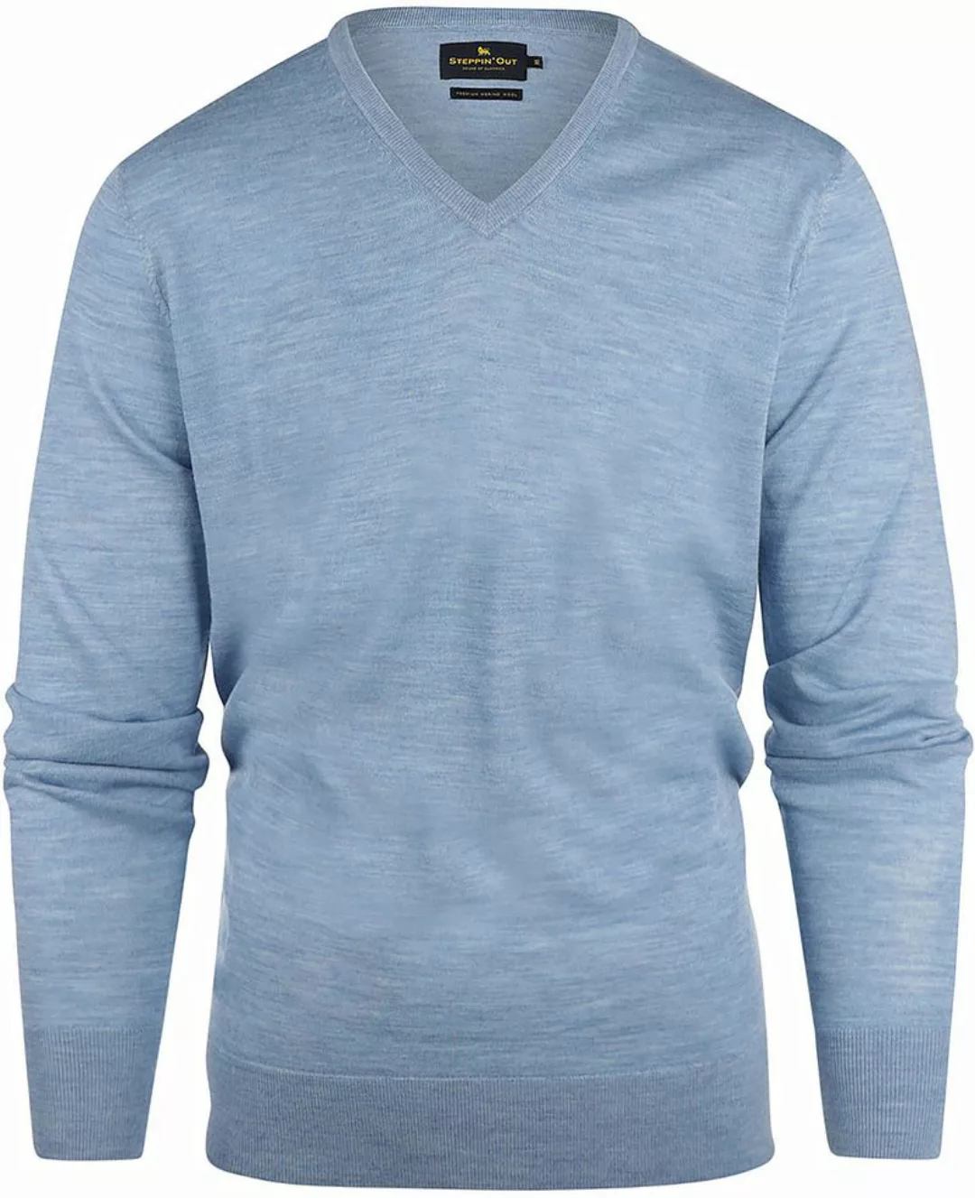 Steppin' Out Pullover V-Ausschnitt Merinowolle Sky Blue - Größe XXL günstig online kaufen