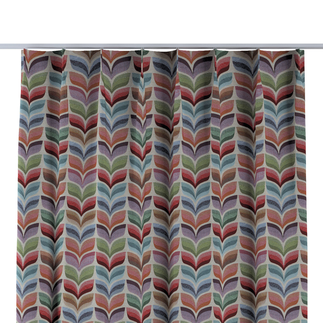 Vorhang mit flämischen 1-er Falten, pink- blau, Intenso Premium (144-16) günstig online kaufen