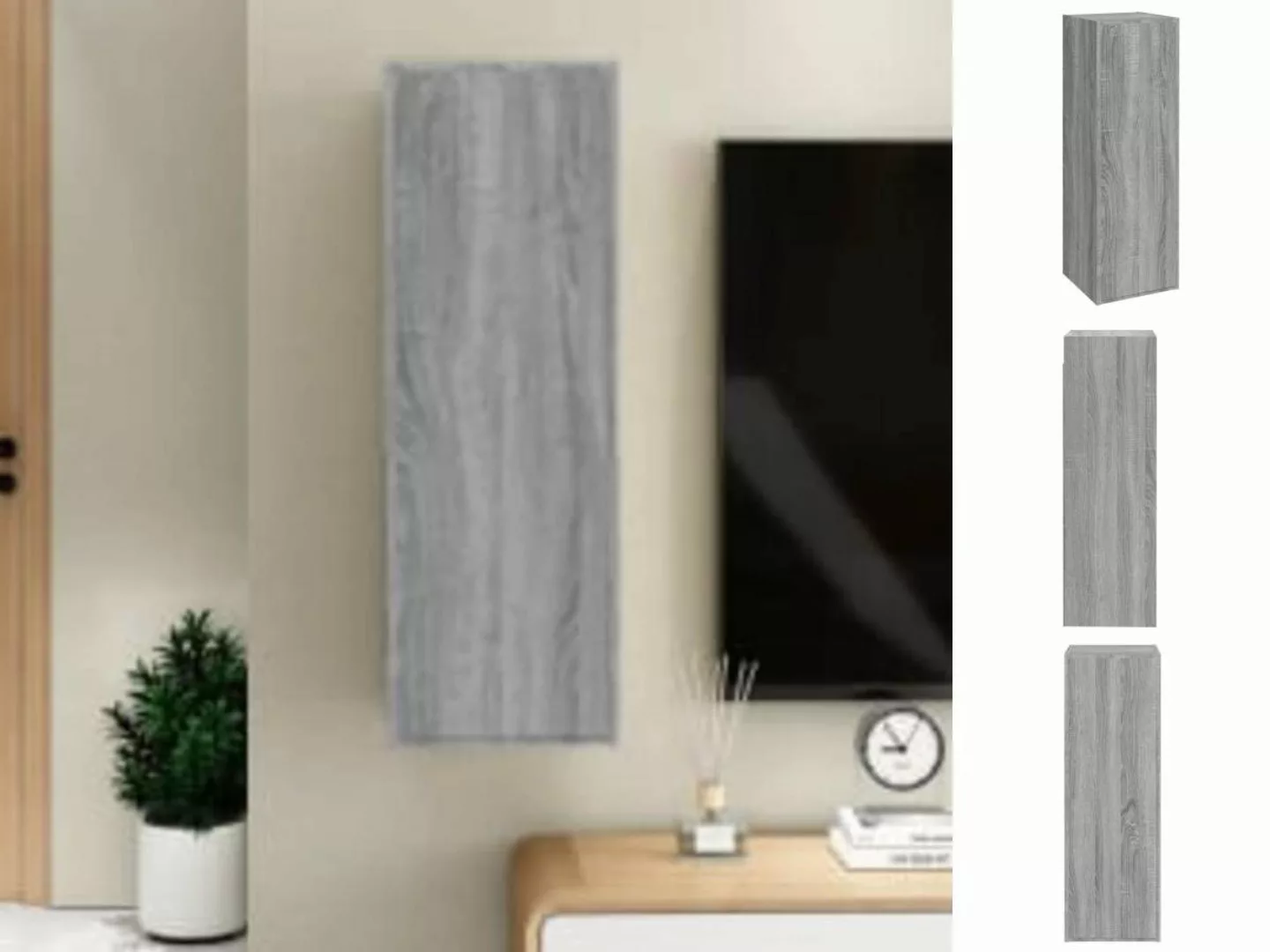 vidaXL Hängeschrank Wandschrank Grau Sonoma 30,5x30x90 cm Spanplatte Hänges günstig online kaufen