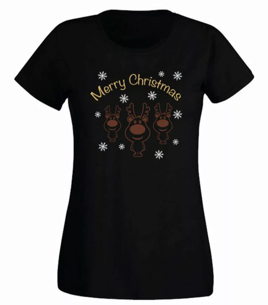 G-graphics T-Shirt Merry Christmas Slim-fit Damen T-Shirt mit Weihnachtsmot günstig online kaufen