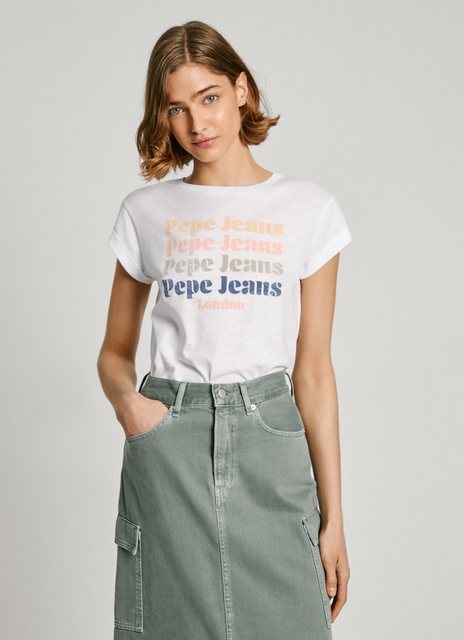 Pepe Jeans T-Shirt EILEEN aus strukturierter Baumwollqualiät günstig online kaufen