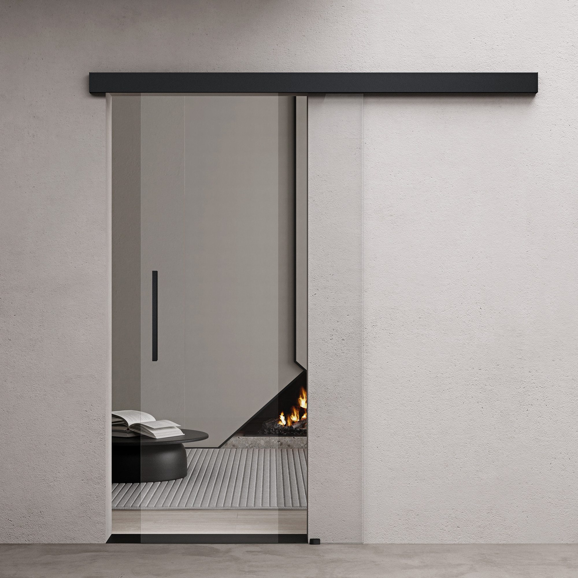 doporro Glasschiebetür Design komplettset mit ESG-Sicherheitsglas günstig online kaufen