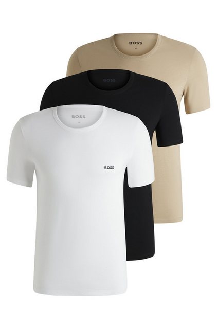 BOSS T-Shirt TShirtRN 3P Classic (Packung, 3-tlg) mit BOSS Stickerei günstig online kaufen