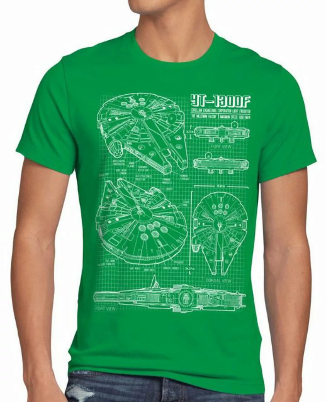 style3 T-Shirt Millennium Falcon star krieg wars imperium der sterne vader günstig online kaufen