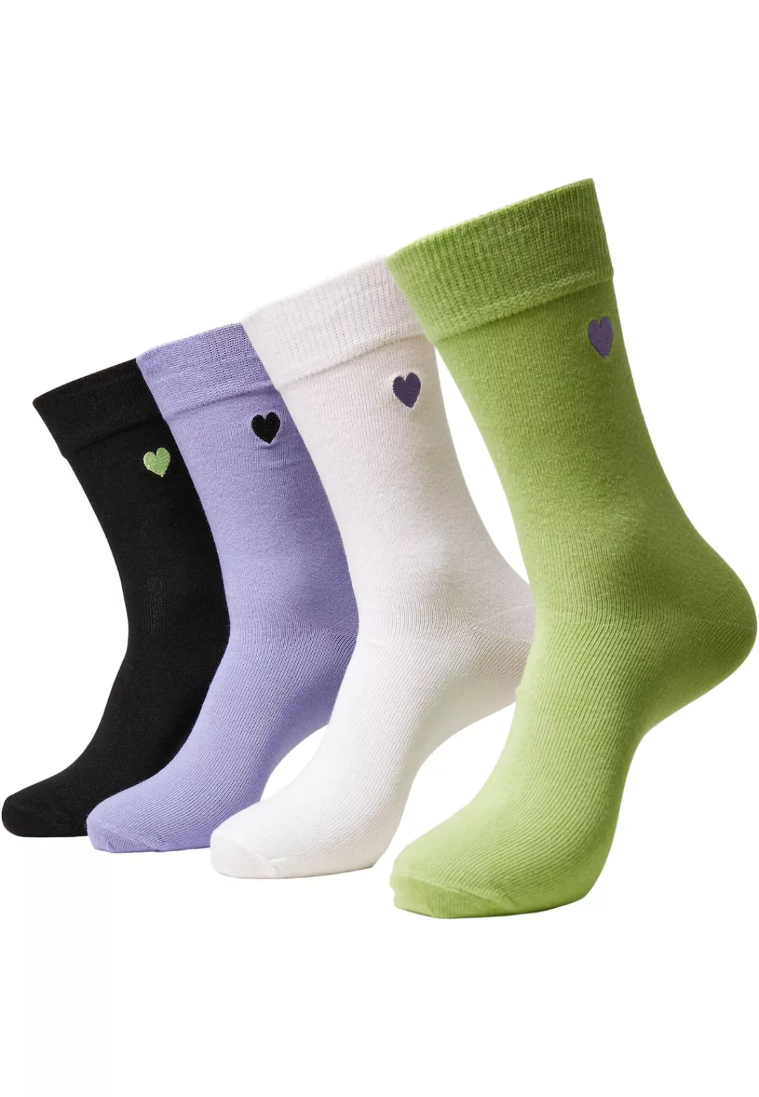 URBAN CLASSICS Basicsocken "Urban Classics Unisex Heart Socks 4-Pack", (1 P günstig online kaufen