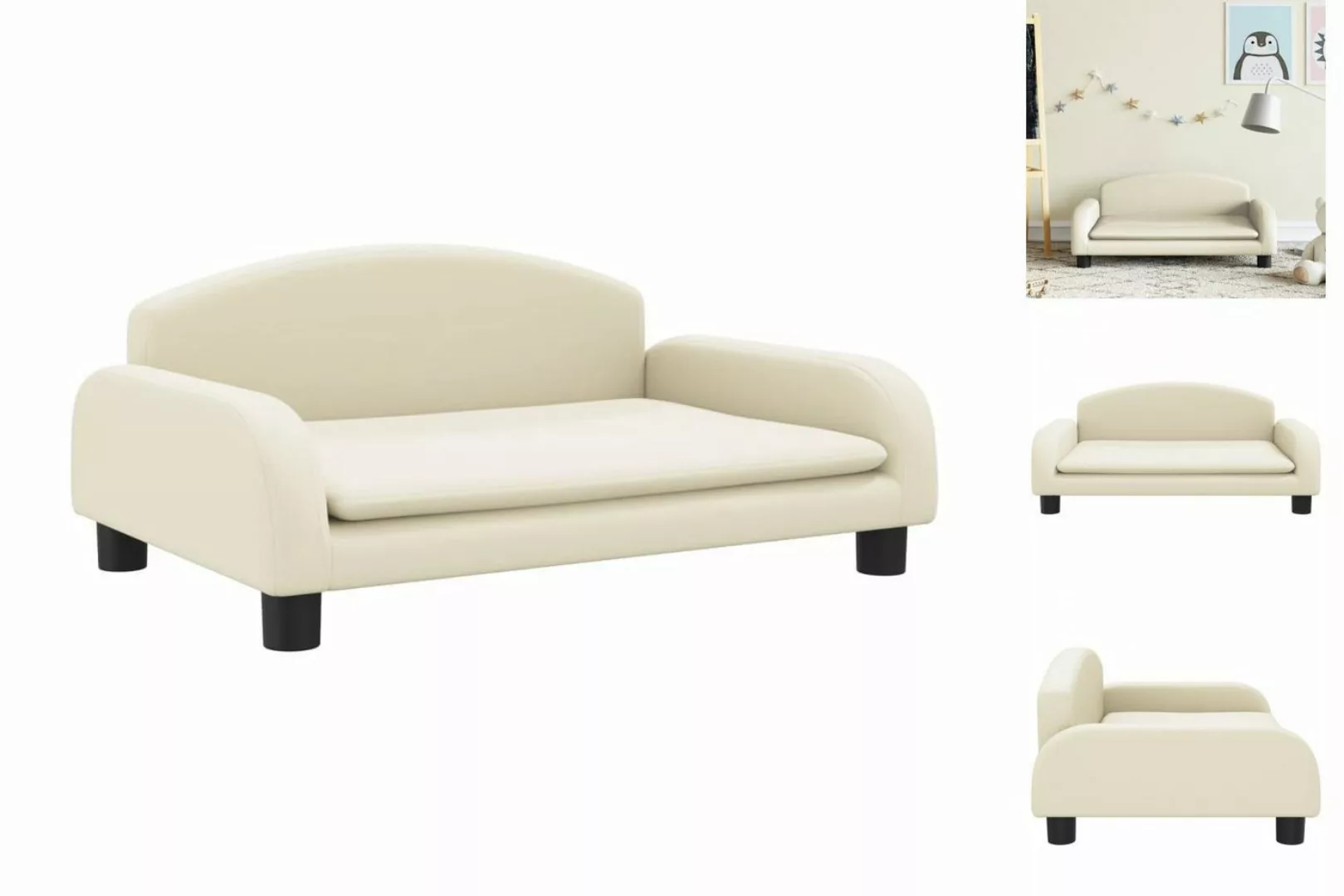 vidaXL Kindersofa Kindersofa Creme 70x45x30 cm Kunstleder Kindercouch Kinde günstig online kaufen