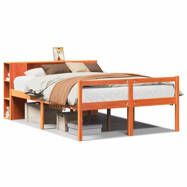 vidaXL Bett, Massivholzbett ohne Matratze Wachsbraun 150x200 cm Massivholz günstig online kaufen