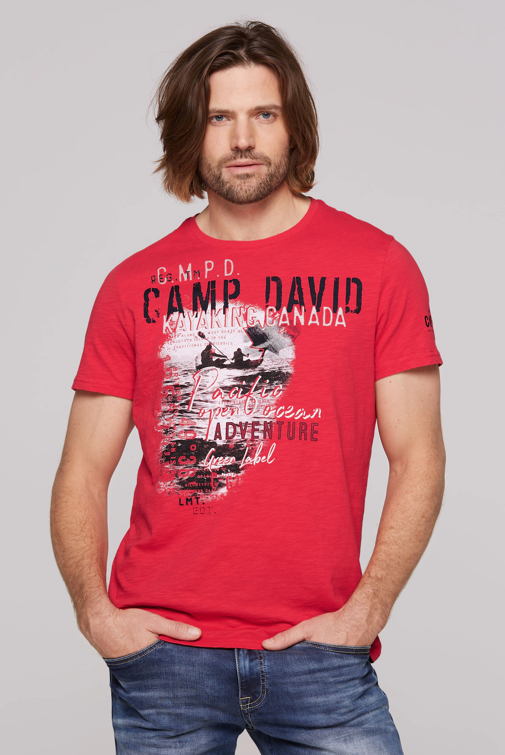 CAMP DAVID T-Shirt, mit großem Logoprint günstig online kaufen