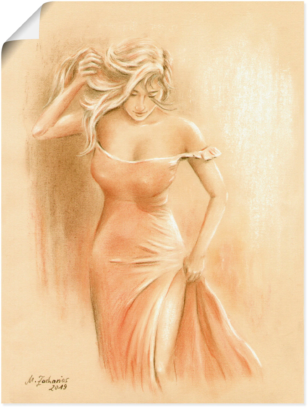 Artland Wandbild "Kurviges Model", Erotische Bilder, (1 St.), als Leinwandb günstig online kaufen