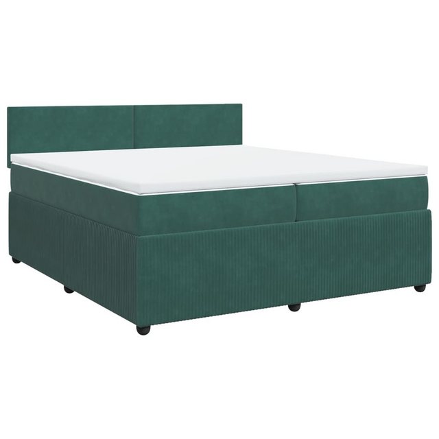 vidaXL Bett Boxspringbett mit Matratze Dunkelgrün 200x200 cm Samt günstig online kaufen