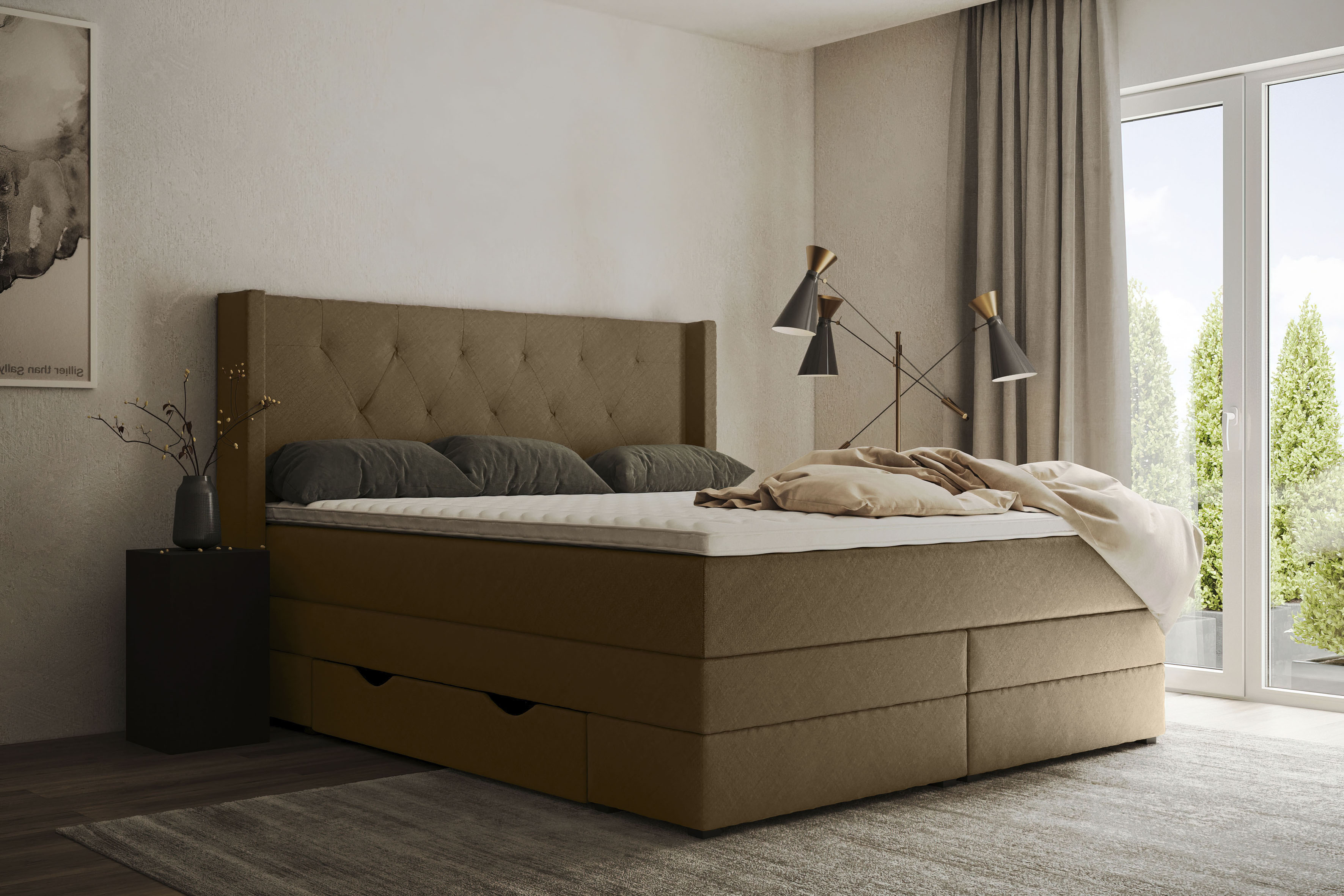 Places of Style Boxspringbett "Elegance", mit schöner Knopfheftung, in den günstig online kaufen