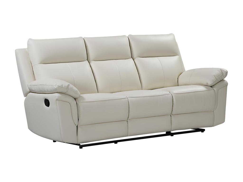 Relaxsofa 3-Sitzer - Büffelleder - Elfenbein - PAKITA günstig online kaufen