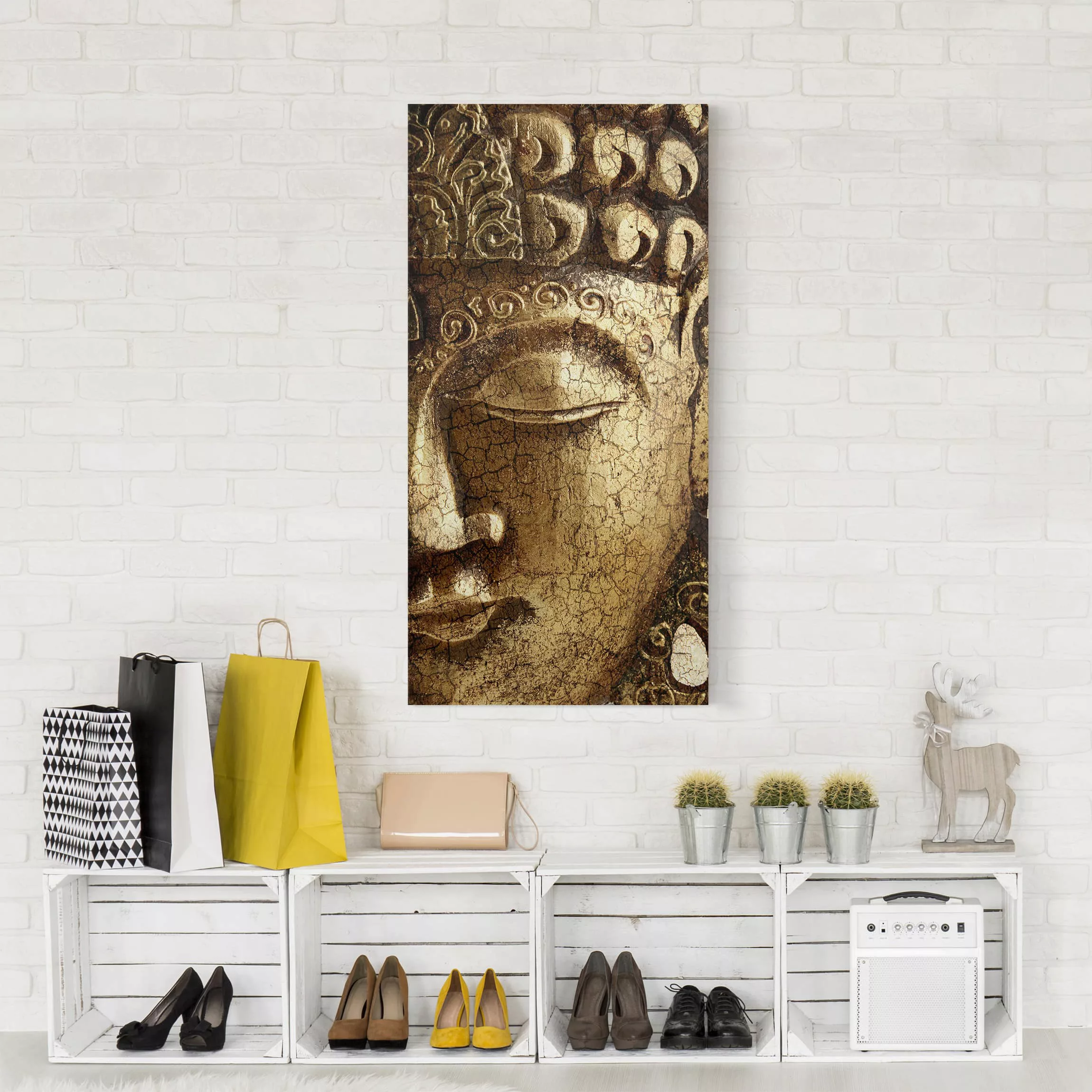 Leinwandbild Buddha - Hochformat Vintage Buddha günstig online kaufen