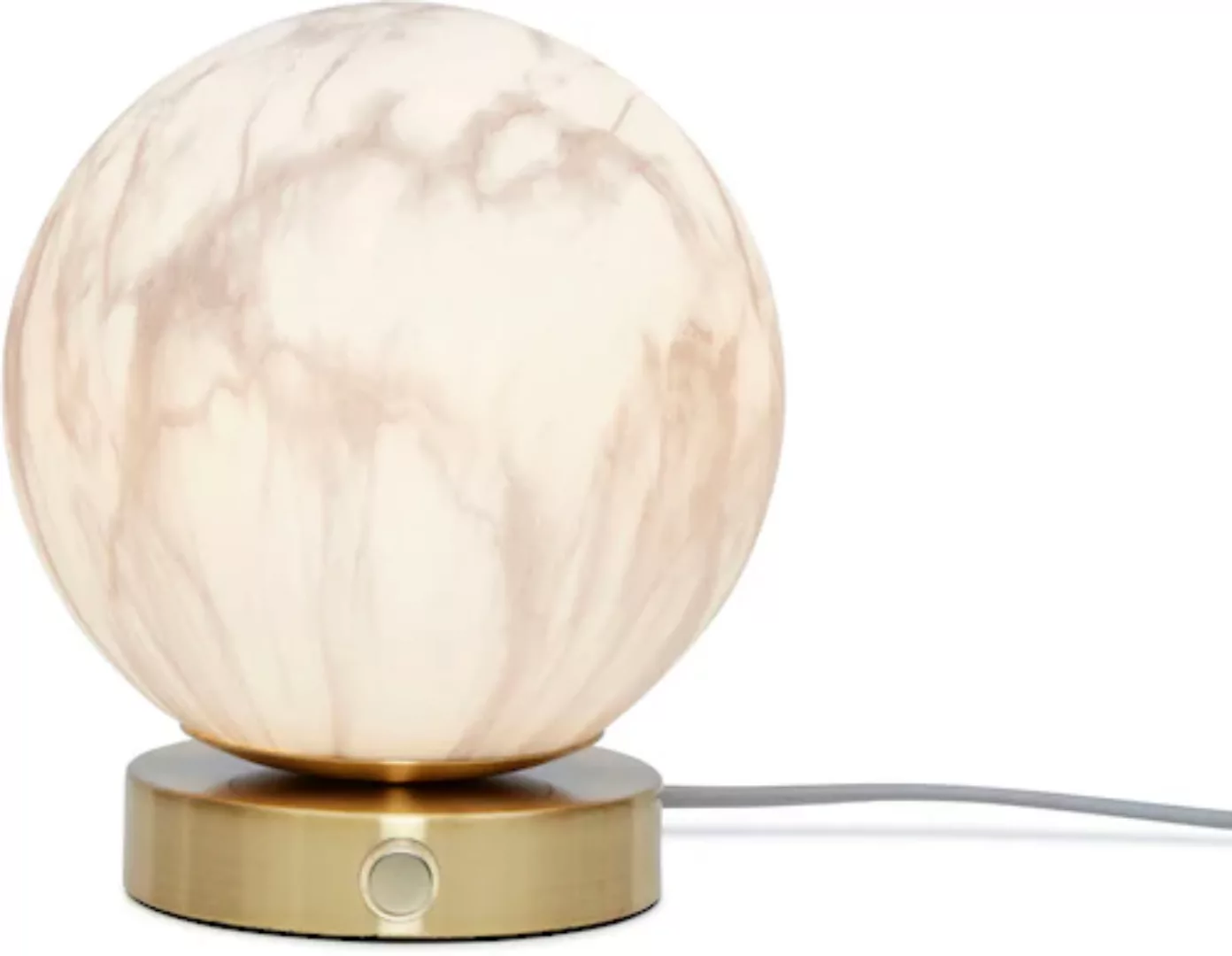 Tischleuchte Carrara glas weiß gold / Ø 16 cm - Glas in Marmoroptik - It's günstig online kaufen