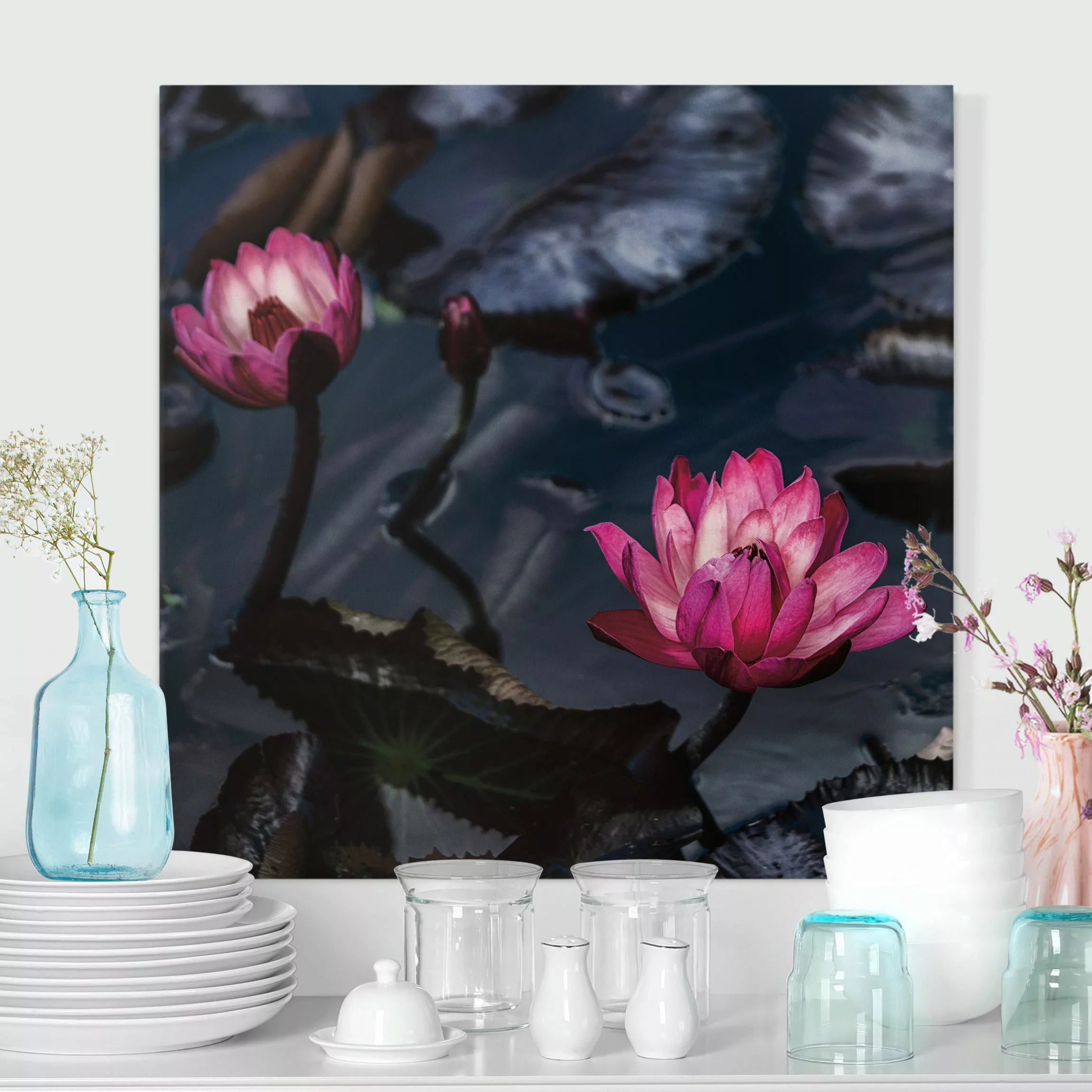 Leinwandbild Wasserlilien günstig online kaufen